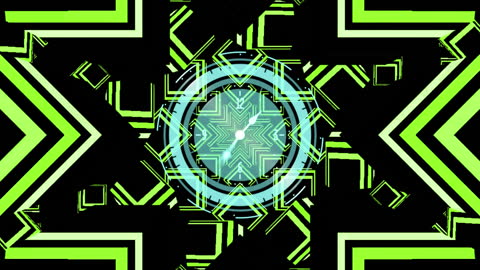 Futuristic Digital Clock with Abstract Geometric Patterns