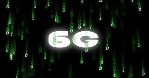 Futuristic 6G Technology with Flowing Binary Code