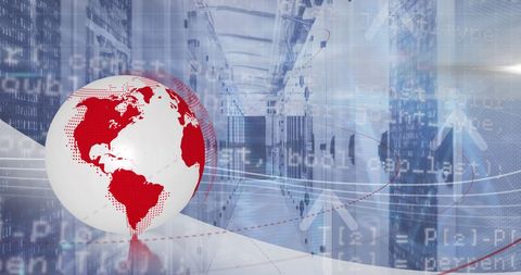 Global Data Processing in Advanced Networked Server Room - Download Free Stock Images Pikwizard.com