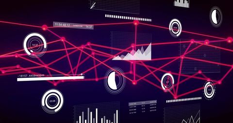 Abstract Global Data Network with Graphs and Charts - Download Free Stock Images Pikwizard.com