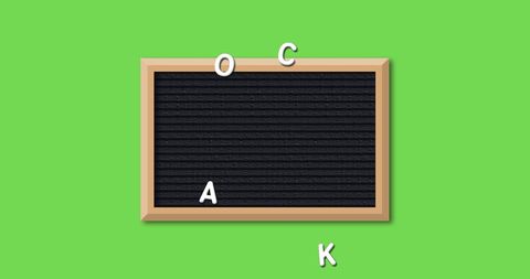 Letterboard with Displaced Letters Green Background