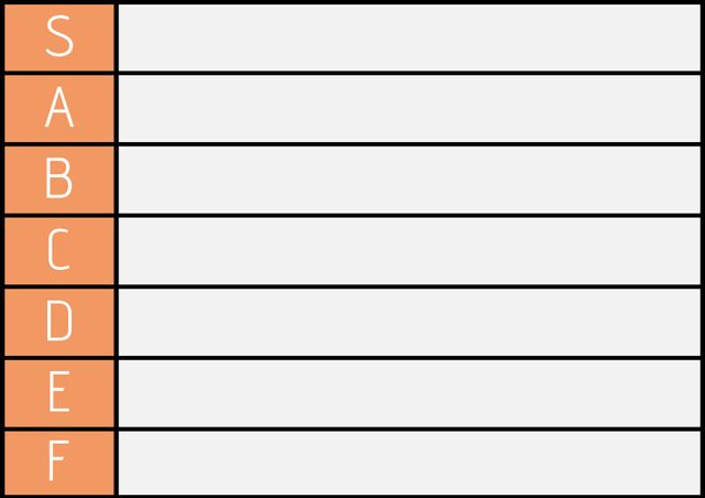 Blank Tier List Template with Labeled Rows from S to F - Download Free Stock Templates Pikwizard.com