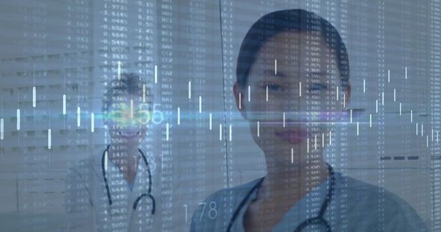 Healthcare Professional Analyzing Digital Data in Clinical Environment