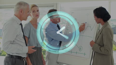 Diverse Colleagues Discuss Business Strategy in Meeting Room