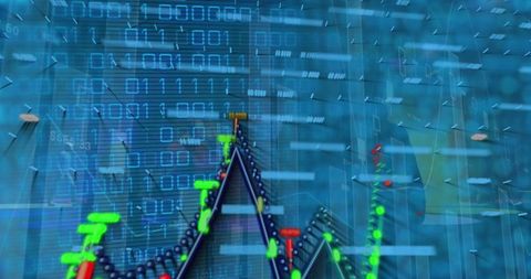 Digital interface with financial graph and data processing