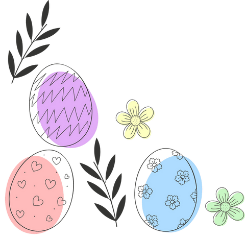 Transparent Minimal Easter Eggs with Botanical Spring Elements - Download Free Stock Videos Pikwizard.com