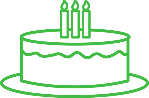 transparent green birthday cake icon with candles - Download Free Stock Videos Pikwizard.com