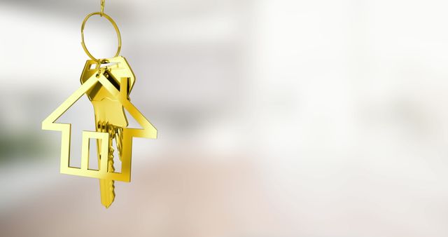 Golden House Key Symbolizing Home Ownership with Blurred Background - Download Free Stock Images Pikwizard.com