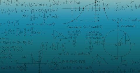 Complex Mathematical Formulas Overlay Green Background - Download Free Stock Images Pikwizard.com