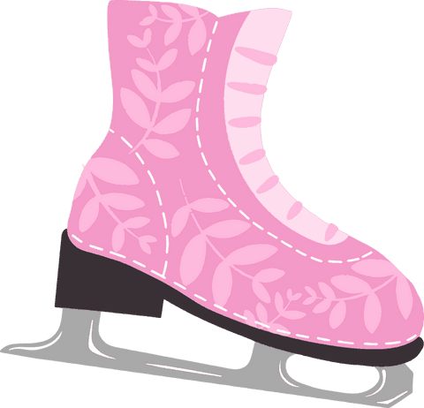 pink ice skate with leaf pattern on transparent background - Download Free Stock Videos Pikwizard.com