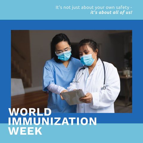 Healthcare Professionals Promoting World Immunization Week - Download Free Stock Templates Pikwizard.com