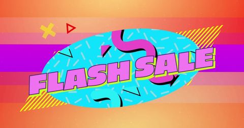 Retro Vibrant Flash Sale Promotion with Groovy Text