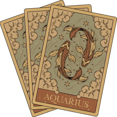 Transparent Zodiac Tarot Cards with Fish and Stars Design
