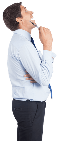 Surprised Businessman Looking Up on Transparent Background - Download Free Stock Videos Pikwizard.com