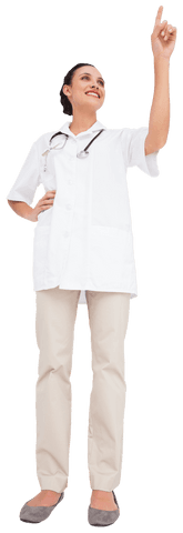 female doctor touching virtual screen on transparent background - Download Free Stock Videos Pikwizard.com