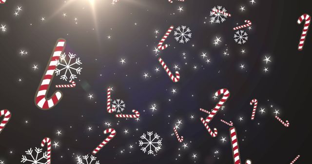 Festive Candy Canes and Snowflakes on Bright Sparkling Background - Download Free Stock Images Pikwizard.com