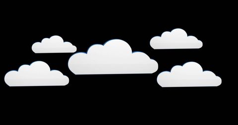 Digital White Cloud Icons on Black Background - Download Free Stock Images Pikwizard.com