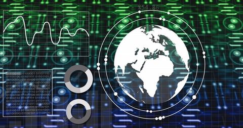 Global Data Processing and Digital Interface with Earth Concept - Download Free Stock Images Pikwizard.com