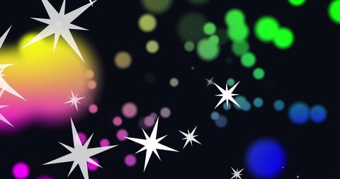 Festive Bright Dots and Stars on Black Background - Download Free Stock Images Pikwizard.com