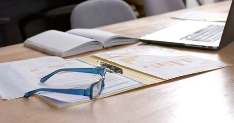 Business Presentation Documents and Laptop on Office Desk - Download Free Stock Images Pikwizard.com