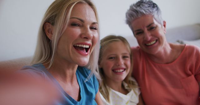 Three Generation Family Women Smiling and Enjoying Each Other's Company - Download Free Stock Images Pikwizard.com