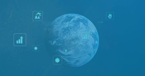 Digital Data Processing Over Globe with Graphics Overlay - Download Free Stock Images Pikwizard.com
