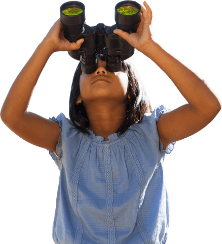 curious child exploring outdoors with binoculars transparent background - Download Free Stock Videos Pikwizard.com