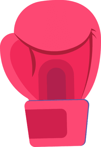 Bright pink boxing glove on transparent background vector
