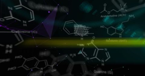 Abstract Chemical Formulas on Black Digital Background - Download Free Stock Images Pikwizard.com