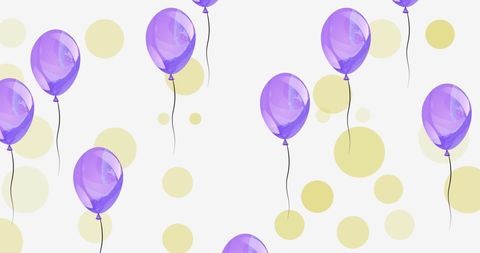 Purple Balloons and Yellow Polka Dots on Vibrant Background - Download Free Stock Images Pikwizard.com