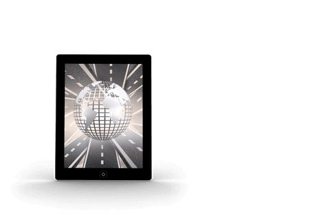 Transparent Tablet Display with Digital Silver Globe - Download Free Stock Videos Pikwizard.com