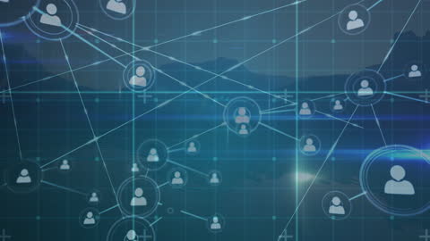 Global Digital Network Over Virtual Landscape