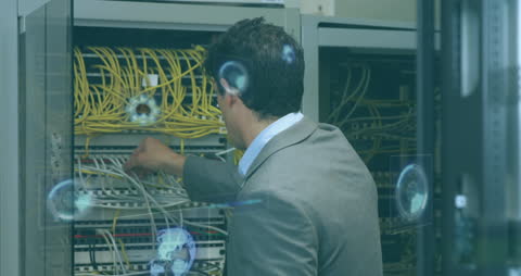 Technician in Data Center Managing Server Connections