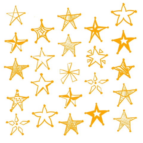 Hand-Drawn Orange Stars Transparent Design Set - Download Free Stock Videos Pikwizard.com