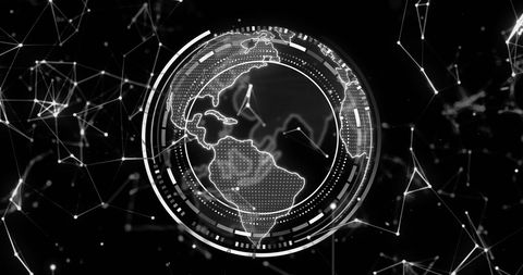 Abstract Globe with Digital Connections and Data Processing - Download Free Stock Images Pikwizard.com