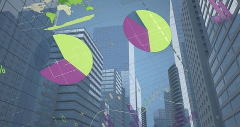 Data Infographics Overlaying Urban Cityscape - Download Free Stock Images Pikwizard.com