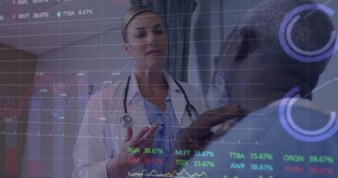 Doctor Analyzing Data in Healthcare Consultation Setting