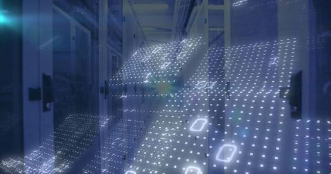 Digital Binary Code Flowing Through Server Room - Download Free Stock Images Pikwizard.com