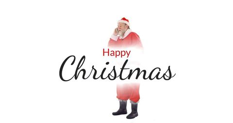 Santa Claus Spreading Holiday Cheer with Smartphone