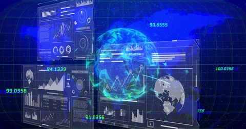 Global Data Visualization with Financial Graphs and Analytics - Download Free Stock Images Pikwizard.com
