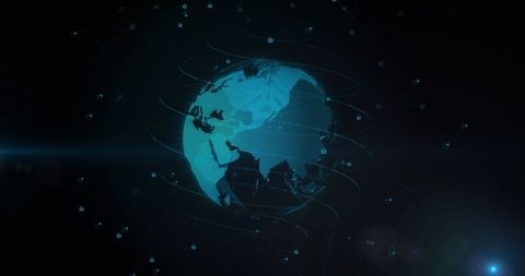 Global Digital Network with Data Connections on Dark Background - Download Free Stock Images Pikwizard.com