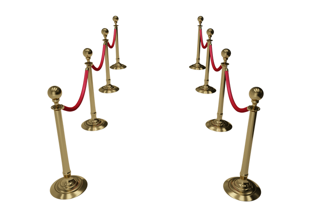 Transparent View of Queue Barrier Poles with Red Rope Separators - Download Free Stock Videos Pikwizard.com