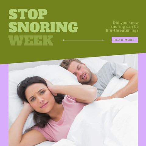 snoring disrupts sleep for couple during stop snoring week - Download Free Stock Templates Pikwizard.com