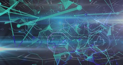 Futuristic Digital Network with Geometric Lines and Shapes - Download Free Stock Images Pikwizard.com