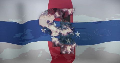 Displaying smoky star emblem over layered world map with red band and blue stripe