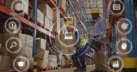 digital transformation in warehousing with diverse workforce - Download Free Stock Images Pikwizard.com