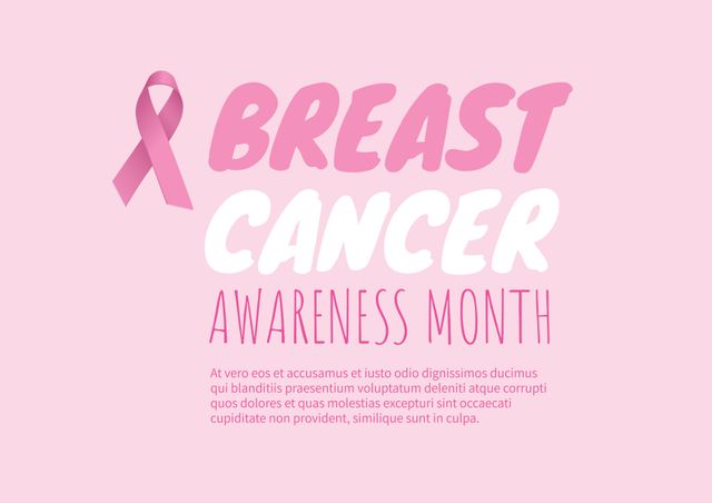 Breast Cancer Awareness Month Poster with Pink Ribbon Symbol - Download Free Stock Templates Pikwizard.com