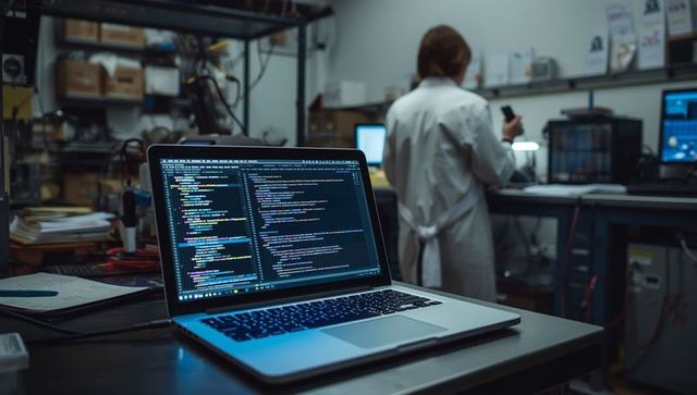 Coding workspace in electronics lab: innovating with technology