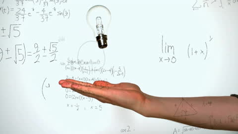 Innovative Concept: Light Bulb Hovering with Mathematical Equations