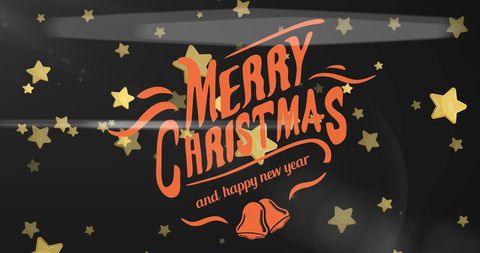 Festive Holiday Greeting with Gold Shimmering Stars